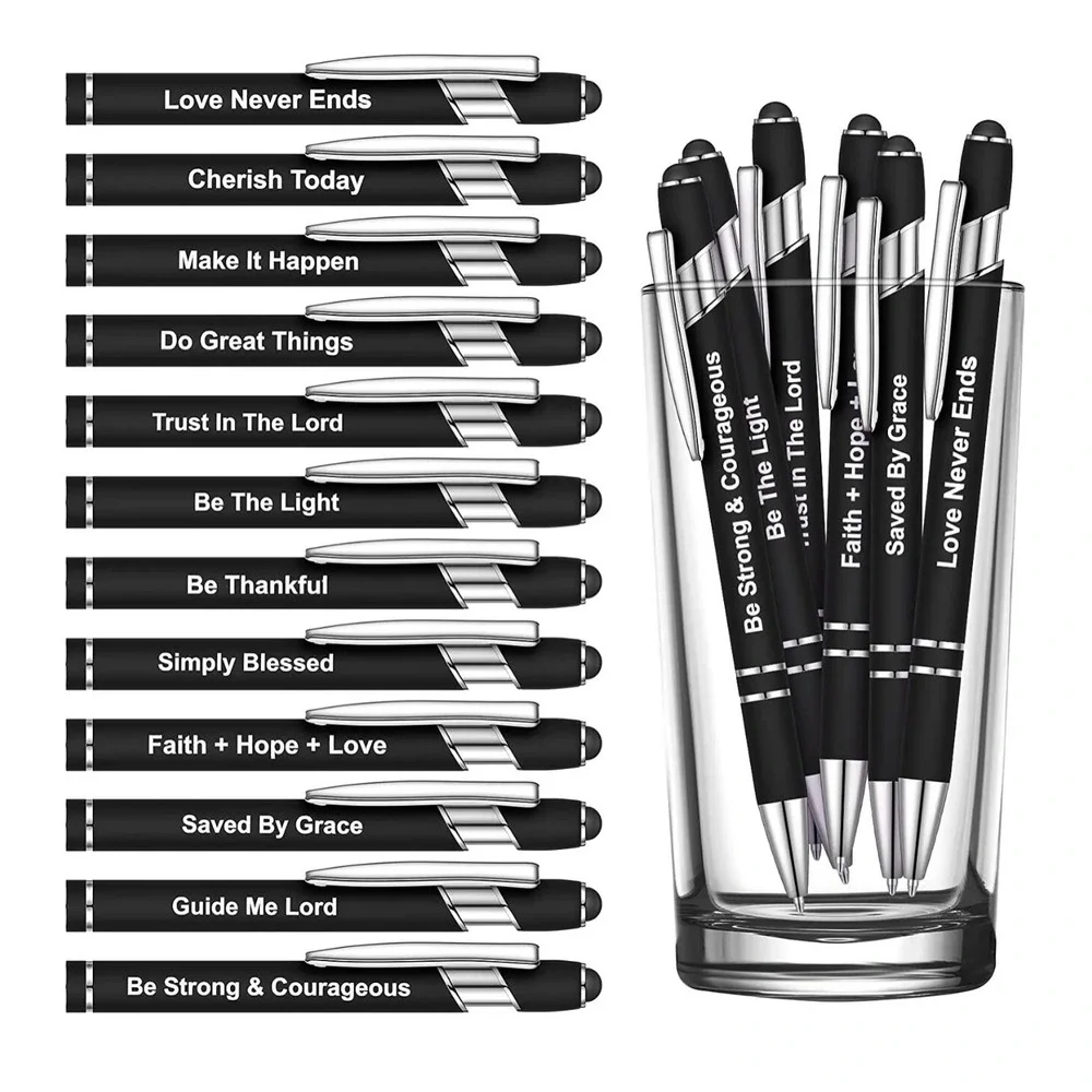 New 12 Pcs Christian Ballpoint Pens Bible Verse Inspirational